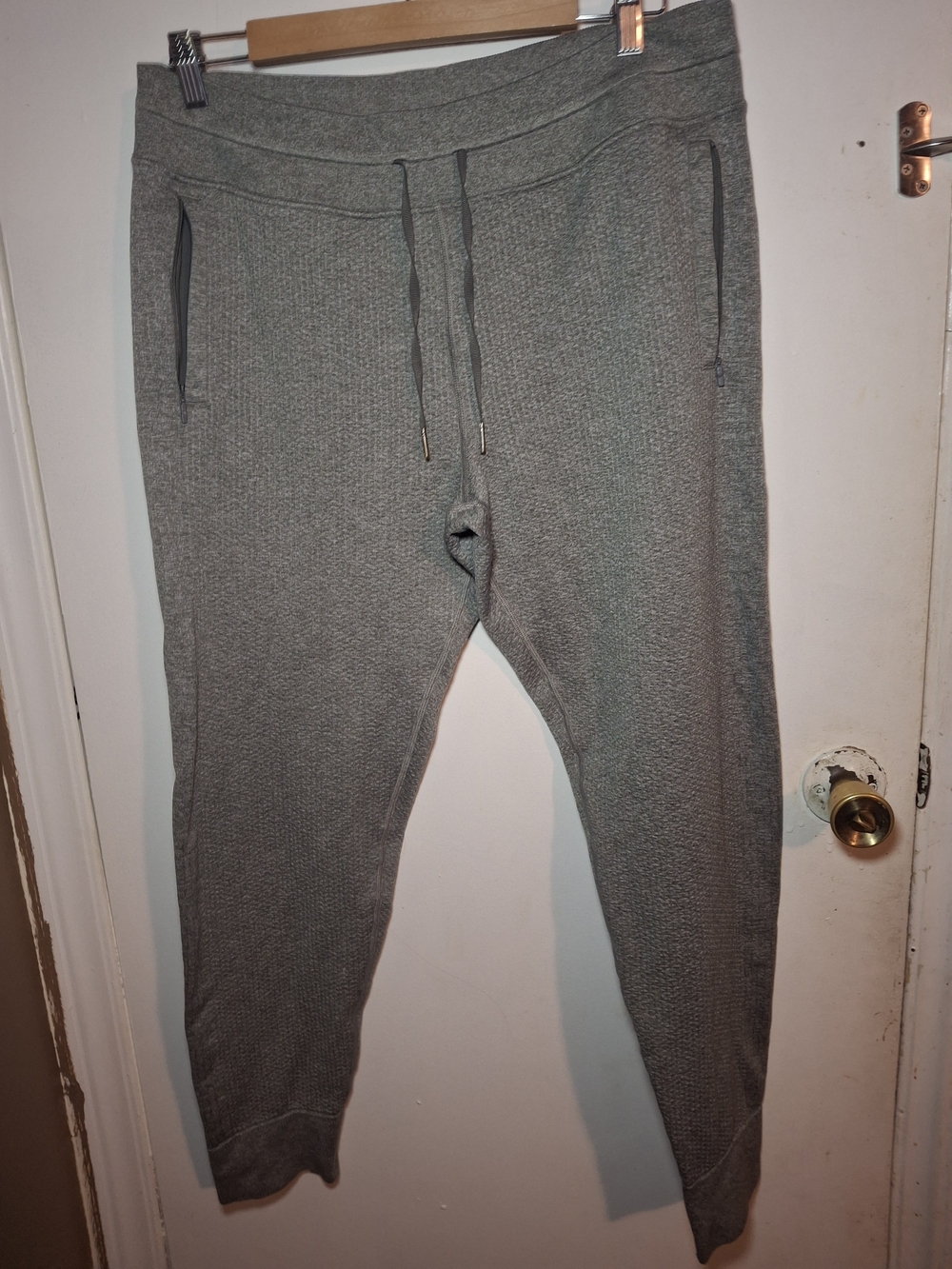 Women's Textured Gray Jogger Sweatpants - Casual Everyday Wear